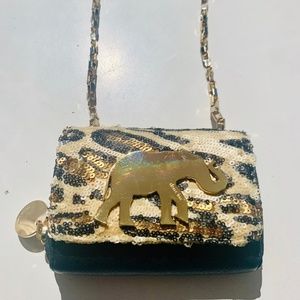 Deux Lux Leopard & Black Sequin Crossbody